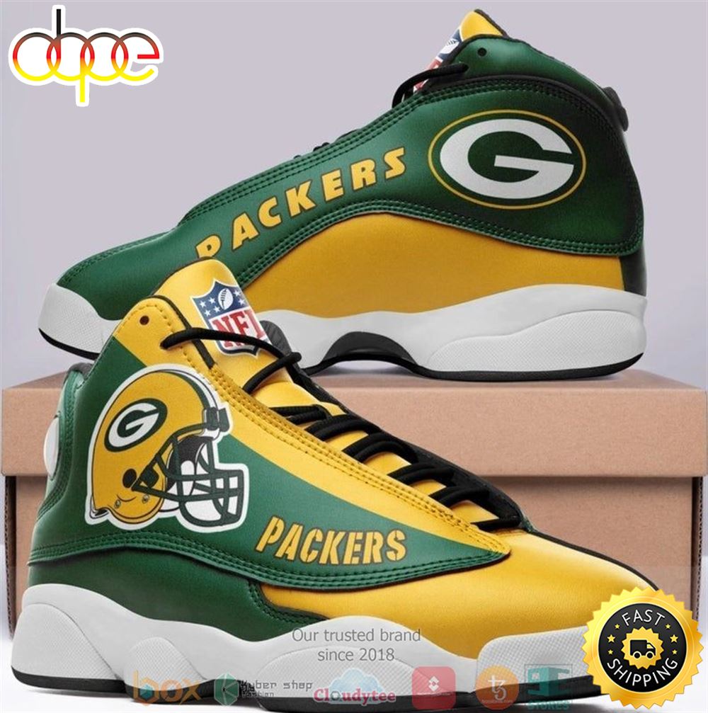Sportswearmerch Green Bay Packer NFL AJ13 Sneakers Shoes For Men And Women