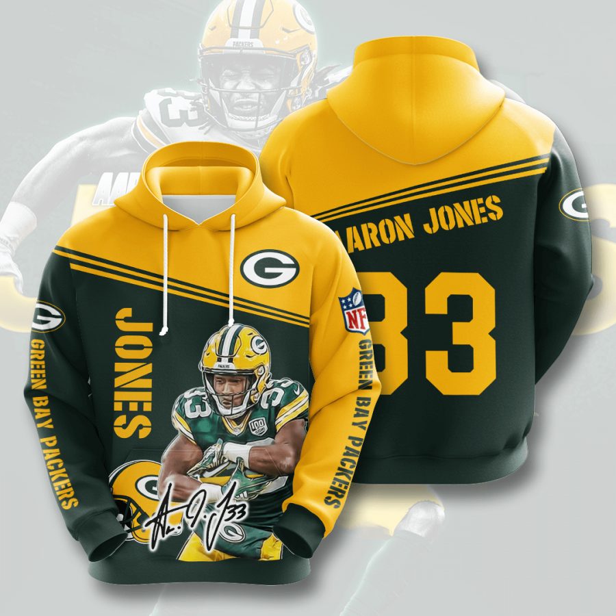 Sportswearmerch Green Bay Packers NFL Aaron Jones Dark Gold Personalized Hoodie For Fan
