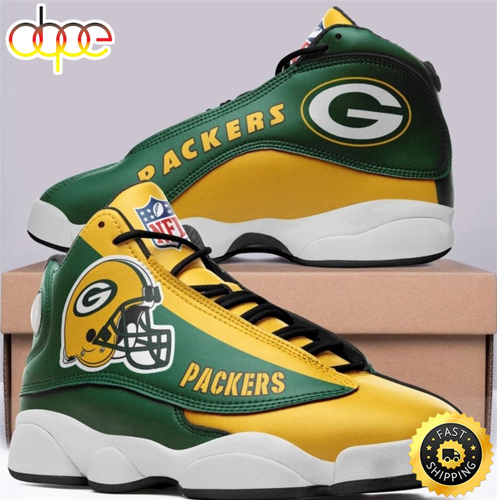 Sportswearmerch Green Bay Packers NFL AJ13 Sneakers Shoes For Men And Women