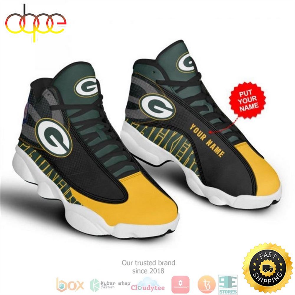 Sportswearmerch Green Bay Packers NFL AJ13 Sneakers Shoes For Men And Women