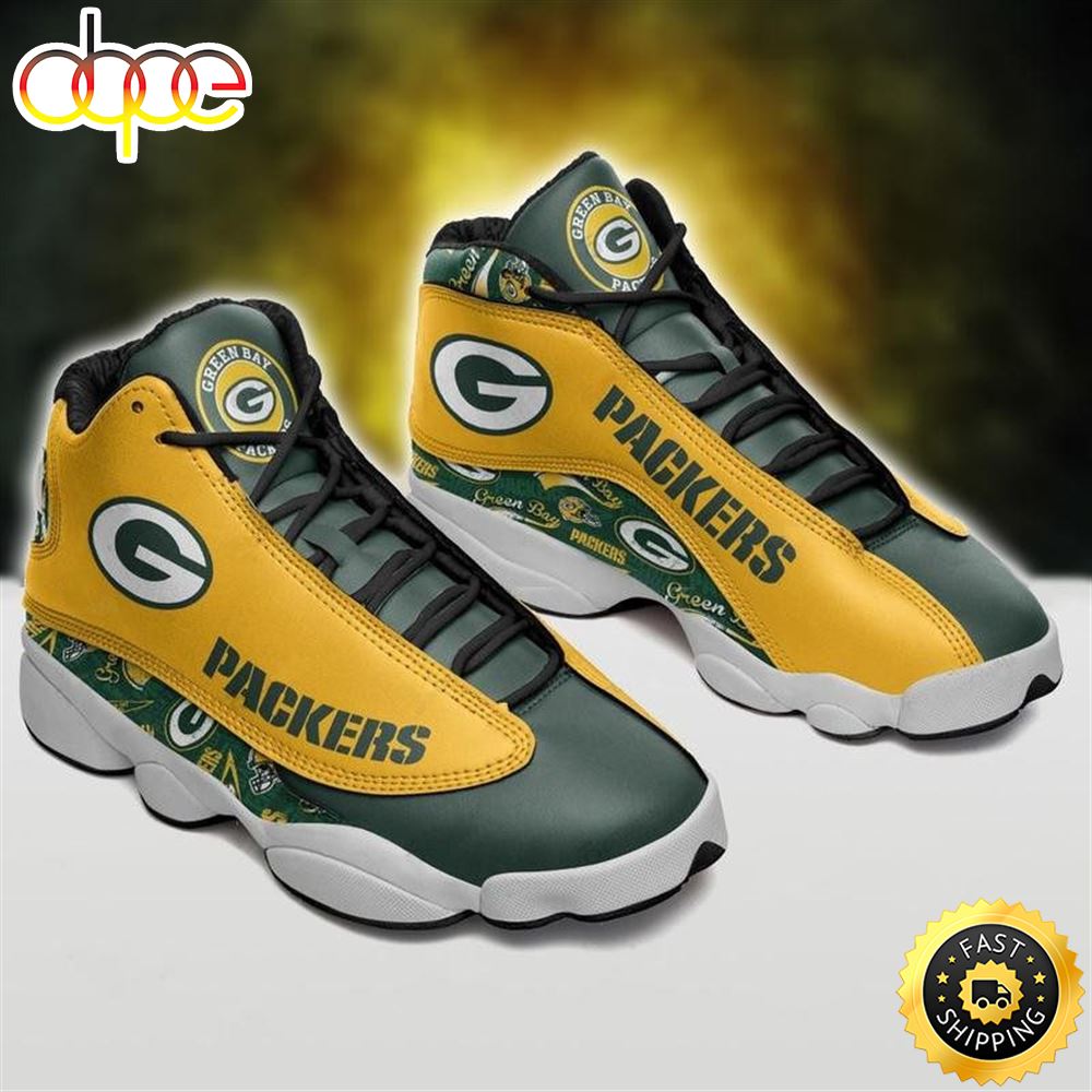 Sportswearmerch Green Bay Packers NFL AJ13 Sneakers Shoes For Men And Women