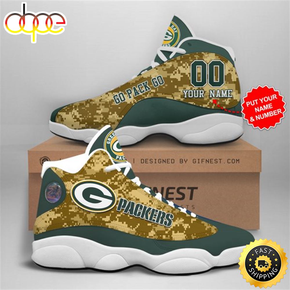 Sportswearmerch Green Bay Packers NFL AJ13 Sneakers Shoes For Men And Women