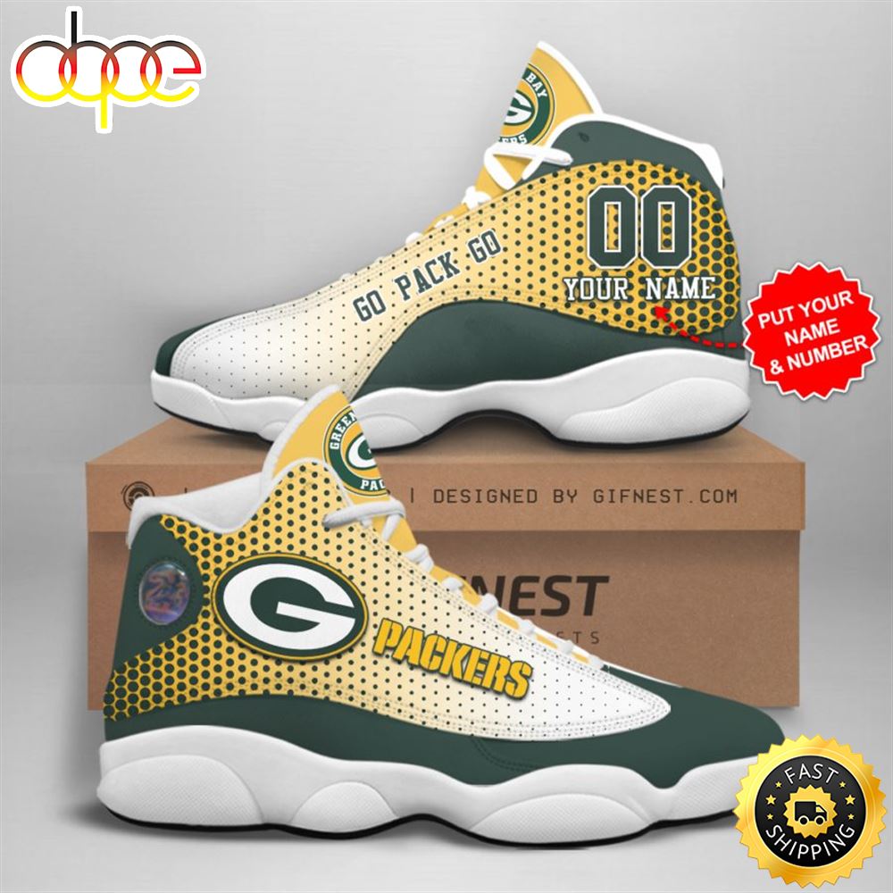Sportswearmerch Green Bay Packers NFL AJ13 Sneakers Shoes For Men And Women