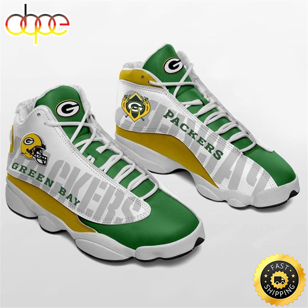 Sportswearmerch Green Bay Packers NFL AJ13 Sneakers Shoes For Men And Women