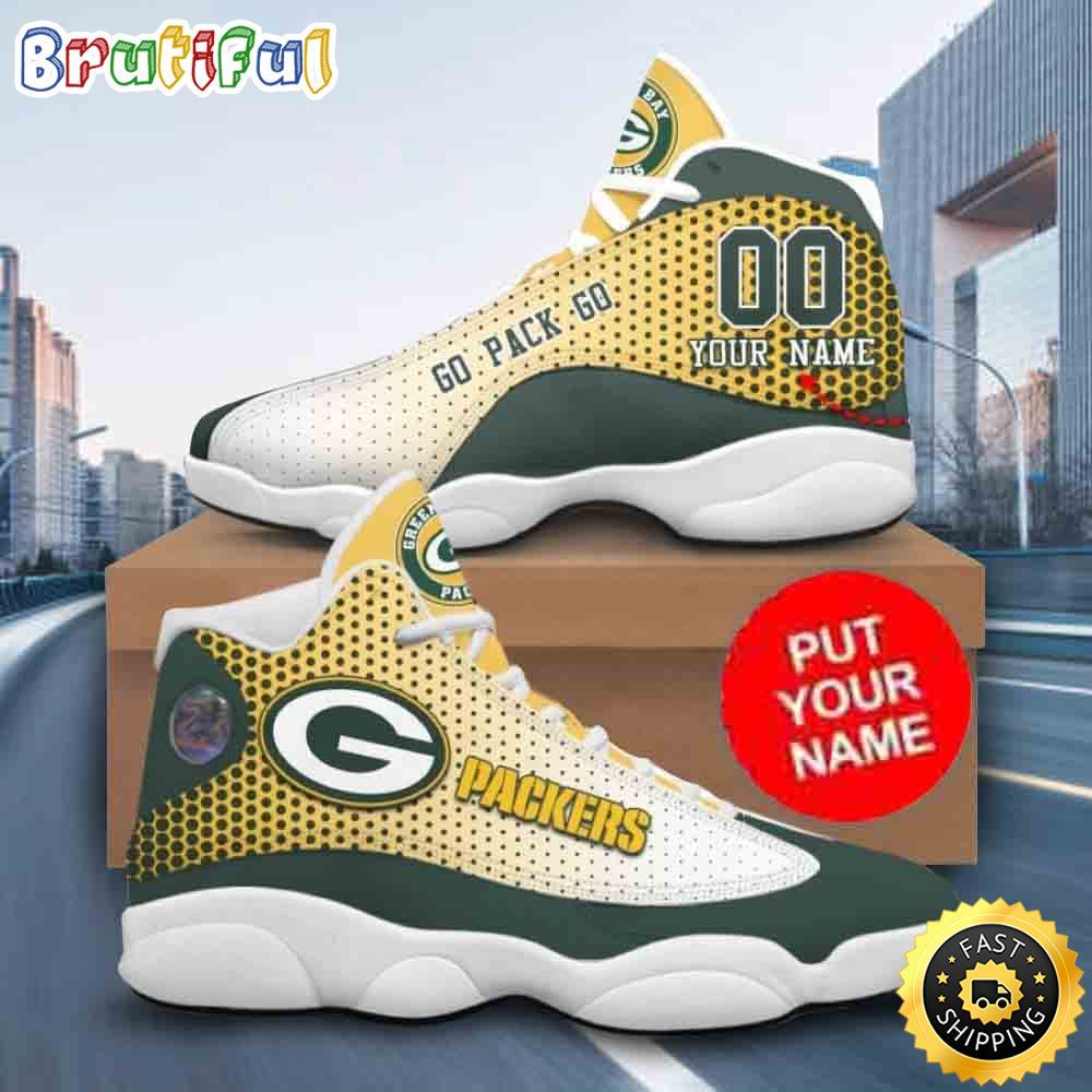 Sportswearmerch Green Bay Packers NFL AJ13 Sneakers Shoes For Men And Women