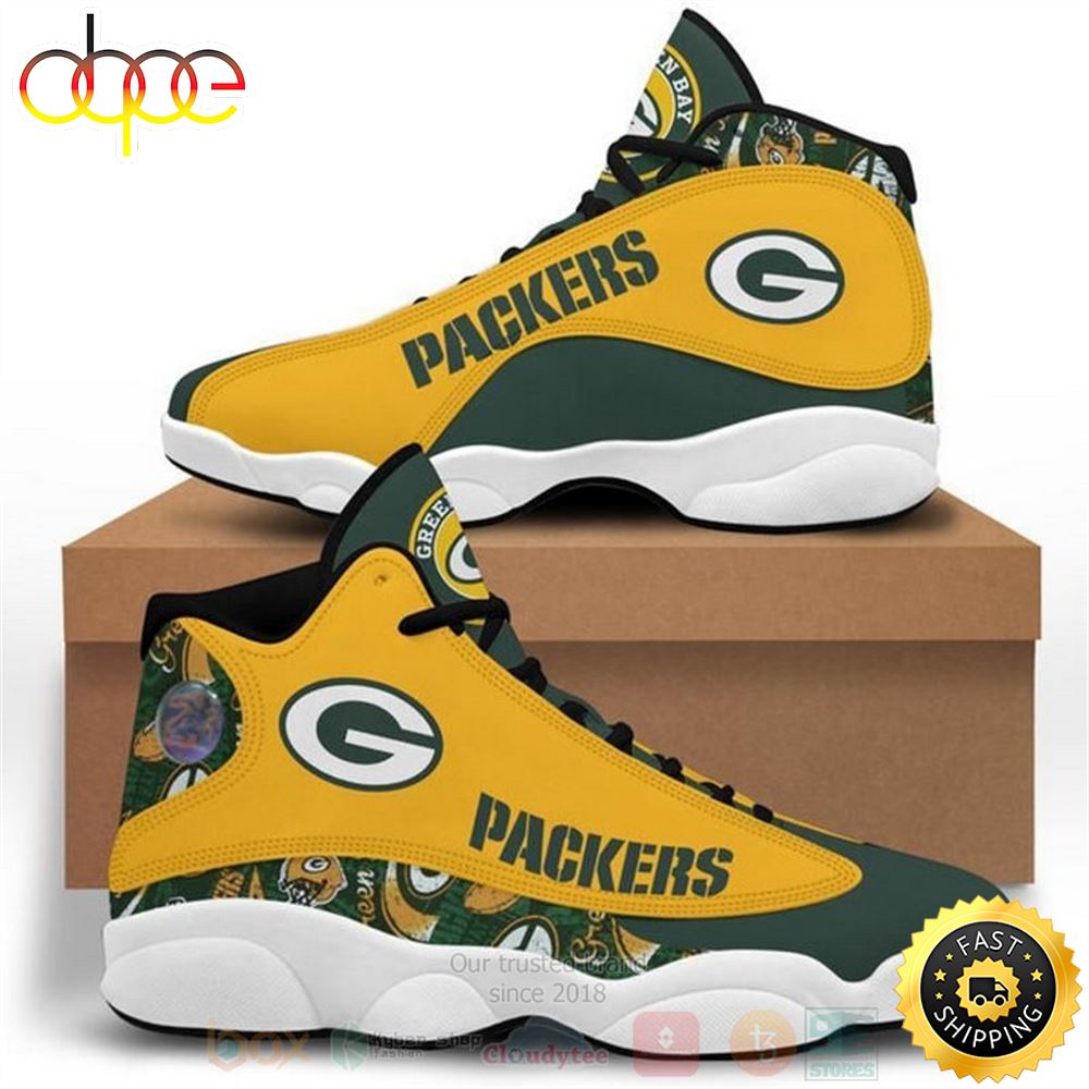Sportswearmerch Green Bay Packers NFL AJ13 Sneakers Shoes For Men And Women