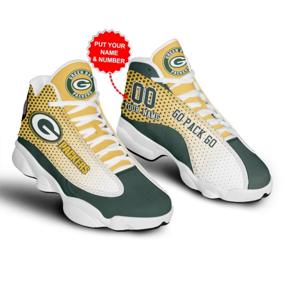 Sportswearmerch Green Bay Packers NFL AJ13 Sneakers Shoes For Men And Women
