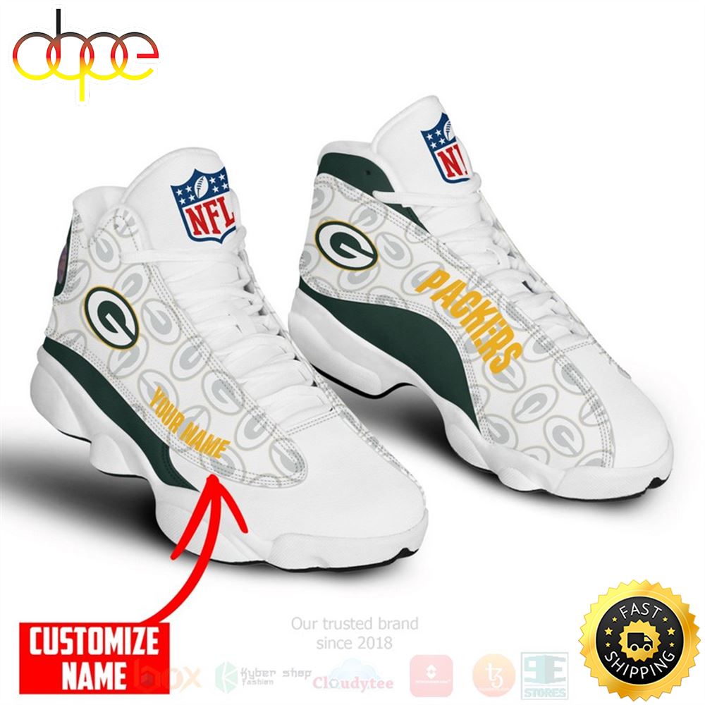 Sportswearmerch Green Bay Packers NFL AJ13 Sneakers Shoes For Men And Women