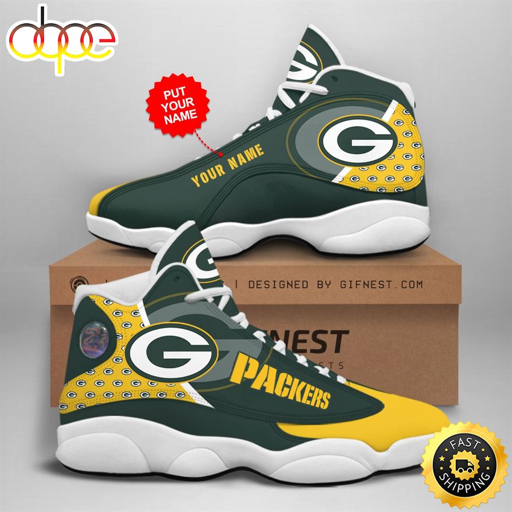 Sportswearmerch Green Bay Packers NFL AJ13 Sneakers Shoes For Men And Women