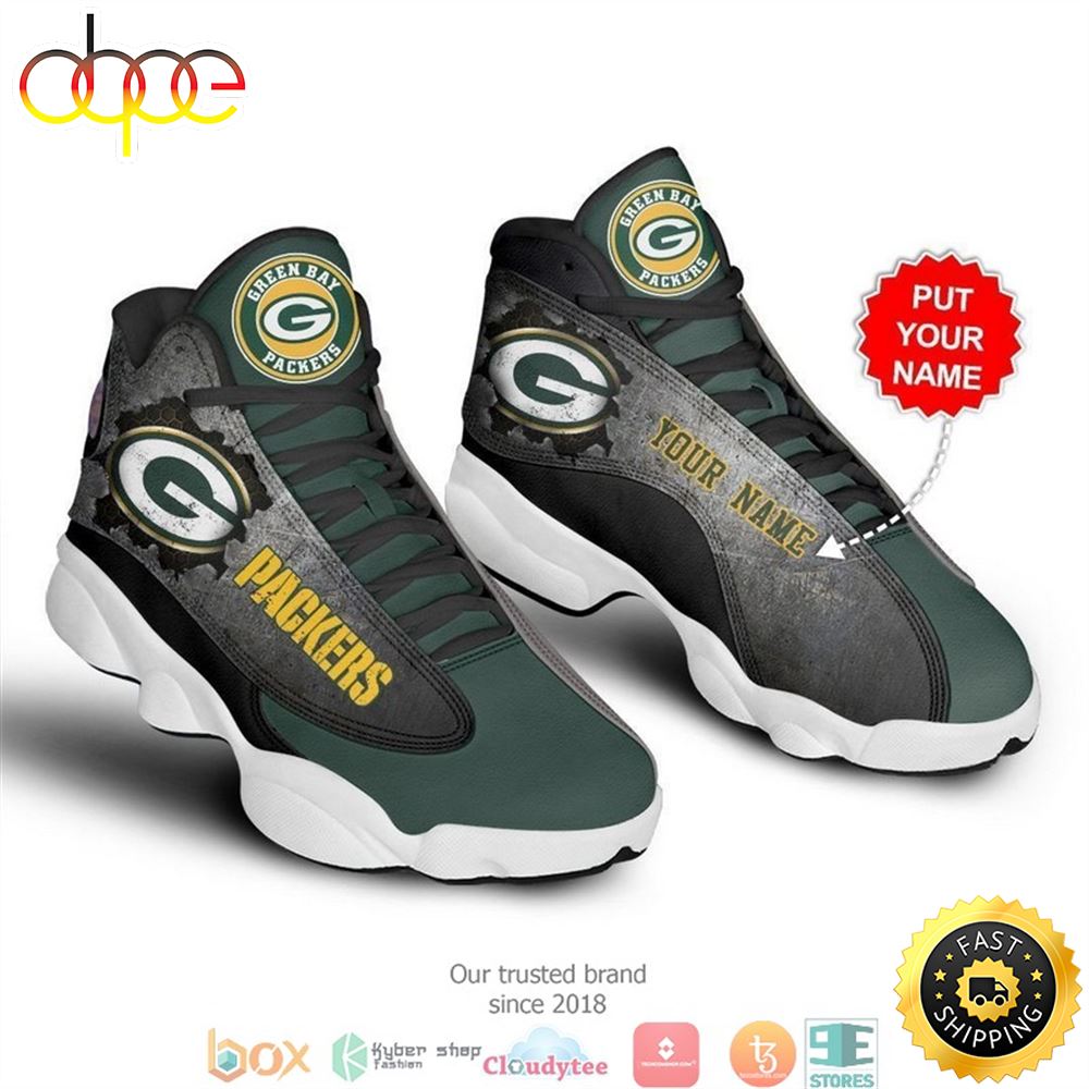 Sportswearmerch Green Bay Packers NFL AJ13 Sneakers Shoes For Men And Women