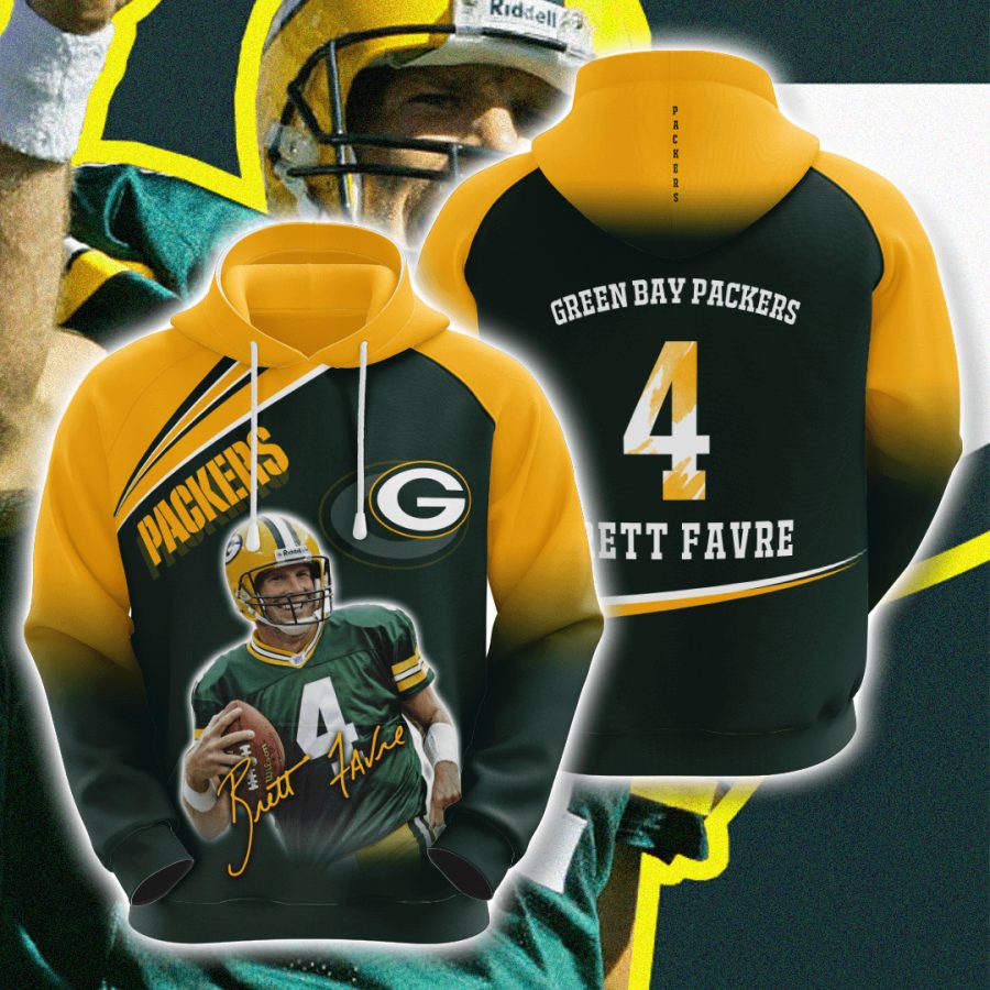 Sportswearmerch Green Bay Packers NFL Brett Favre Dark Gold Personalized Hoodie For Fan