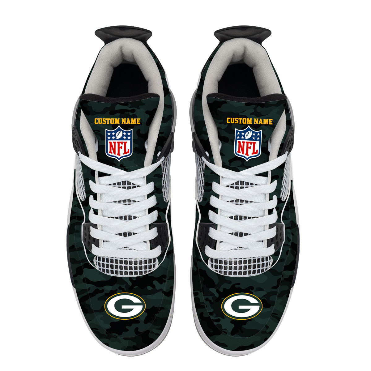 Sportswearmerch Green Bay Packers NFL Camo Air Jordan 4 SneakerAJ4 Sneakers Shoes For Men And Women