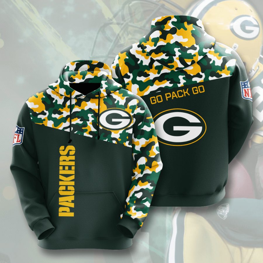 Sportswearmerch Green Bay Packers NFL Dark Gold Camo Personalized Hoodie For Fan