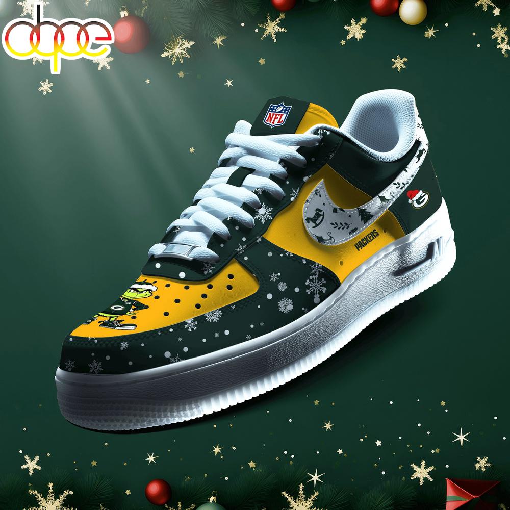 Sportswearmerch Green Bay Packers NFL Grinch Merry Christmas Air Low-Top Sneakers Shoes For Men And Women