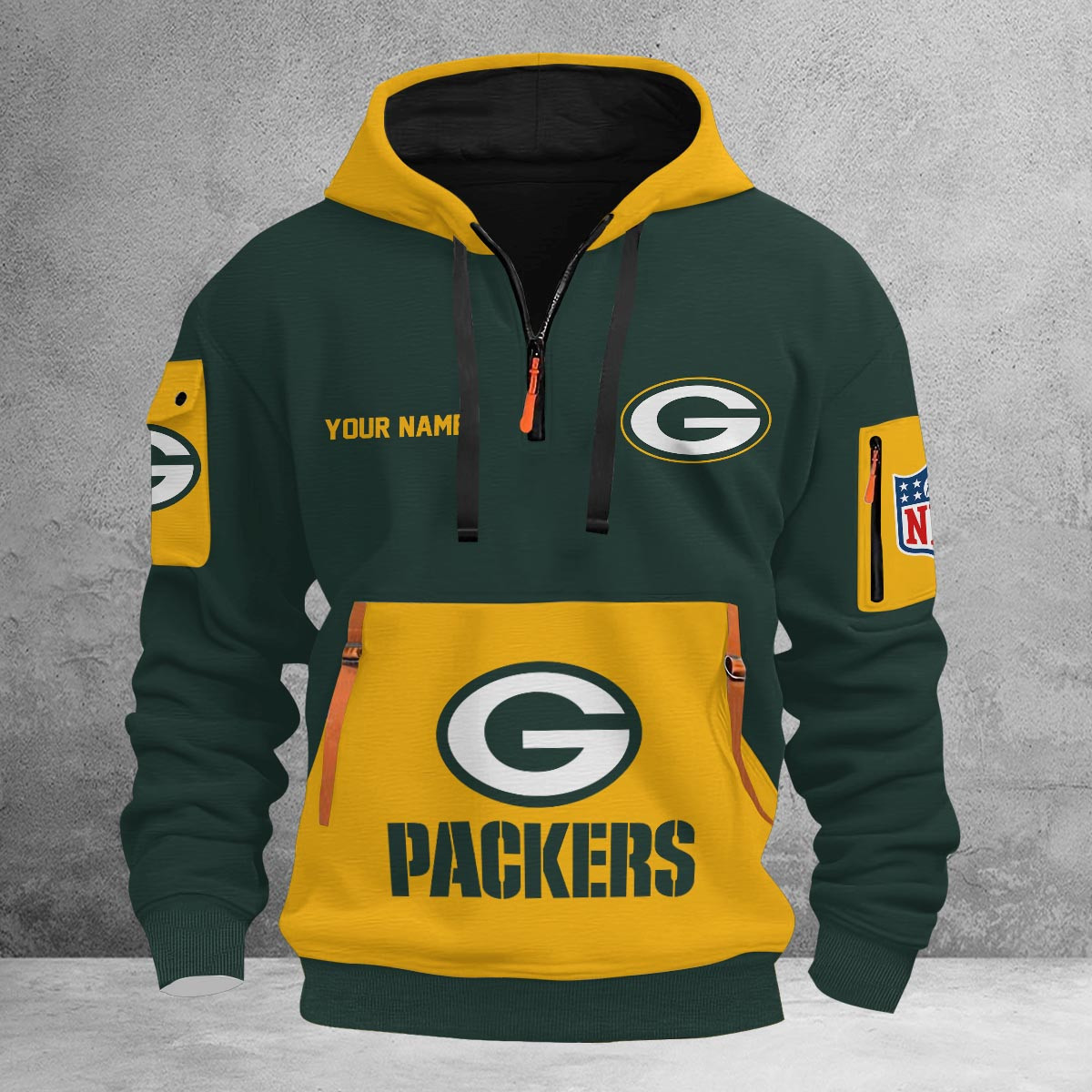 Sportswearmerch Green Bay Packers NFL Half Zip Hoodie For Fan