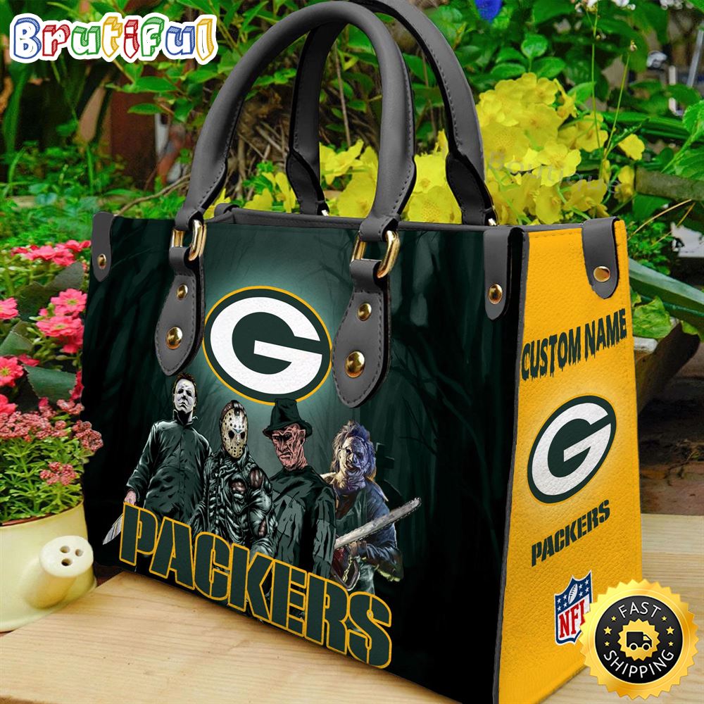 Sportswearmerch Green Bay Packers NFL Halloween Leather Handbag For Fan