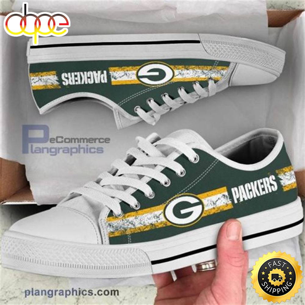 Sportswearmerch Green Bay Packers NFL Low Top Canvas Sneakers Shoes For Men And Women