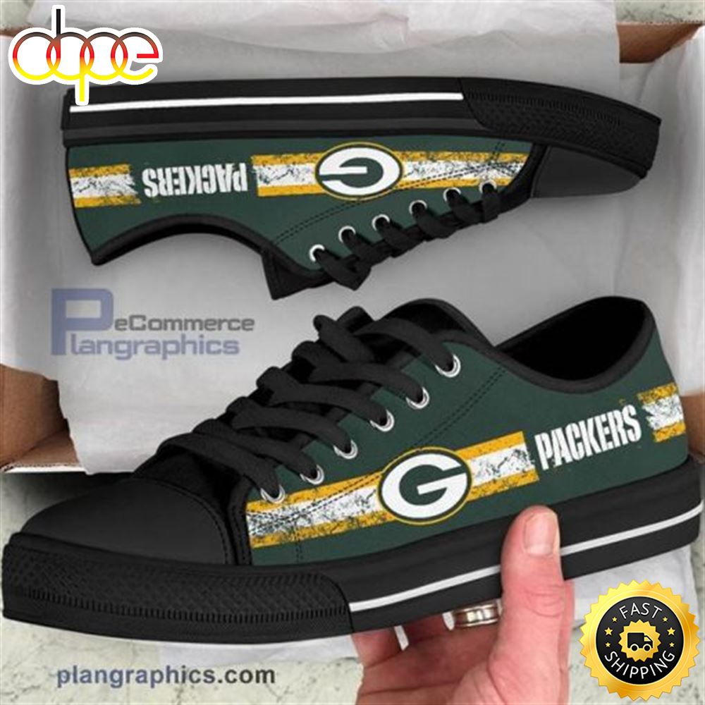 Sportswearmerch Green Bay Packers NFL Low Top Canvas Sneakers Shoes For Men And Women