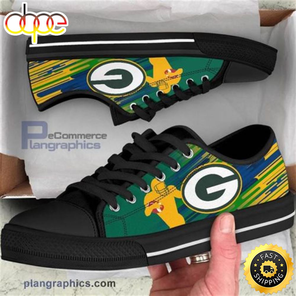 Sportswearmerch Green Bay Packers NFL Low Top Canvas Sneakers Shoes For Men And Women