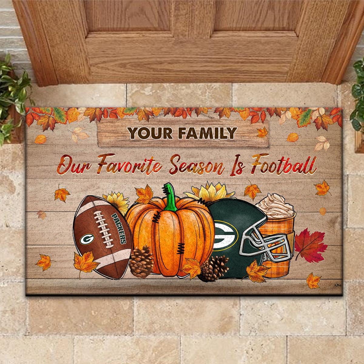 Sportswearmerch Green Bay Packers NFL Our Favorite Season is Football Doormat For Fan