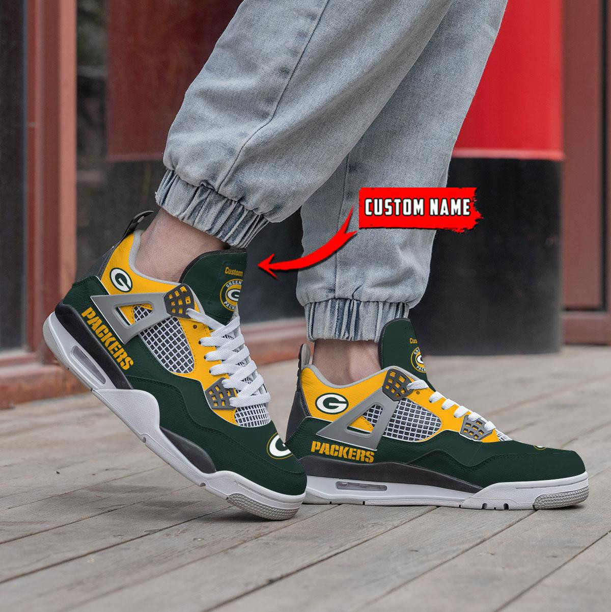 Sportswearmerch Green Bay Packers NFL Personalized Air Jordan 4 SnAJ4 Sneakers Shoes For Men And Women