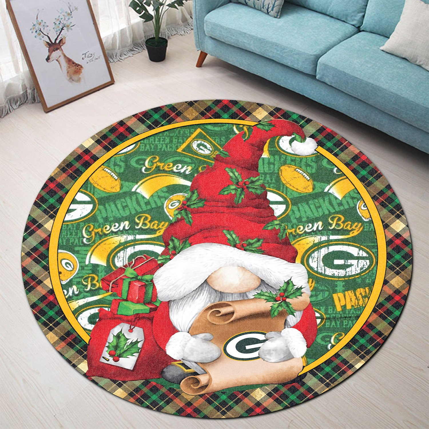 Sportswearmerch Green Bay Packers NFL Round Rug For Fan