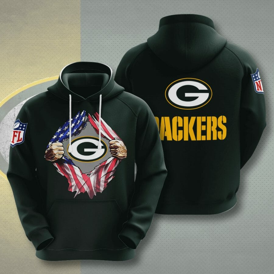 Sportswearmerch Green Bay Packers NFL Tearing Open Logo Personalized Hoodie For Fan