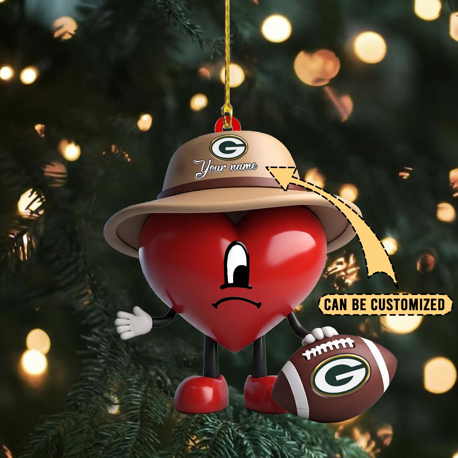 Sportswearmerch Green Bay Packers NFL x Bad Bunny Acrylic Ornament Gift For Fans