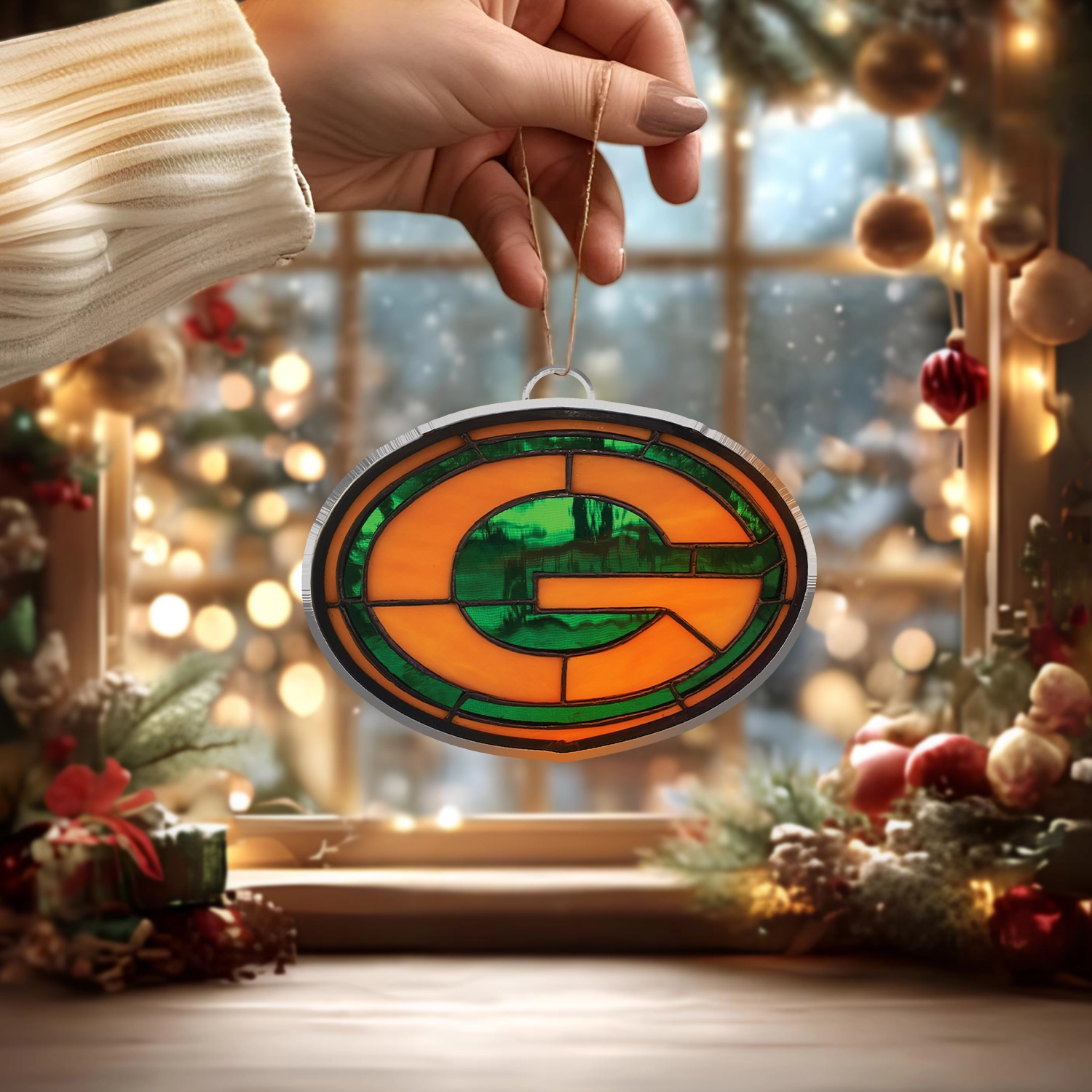 Sportswearmerch Green Bay Packers NFL x Christmas Acrylic Ornament Gift For Fans