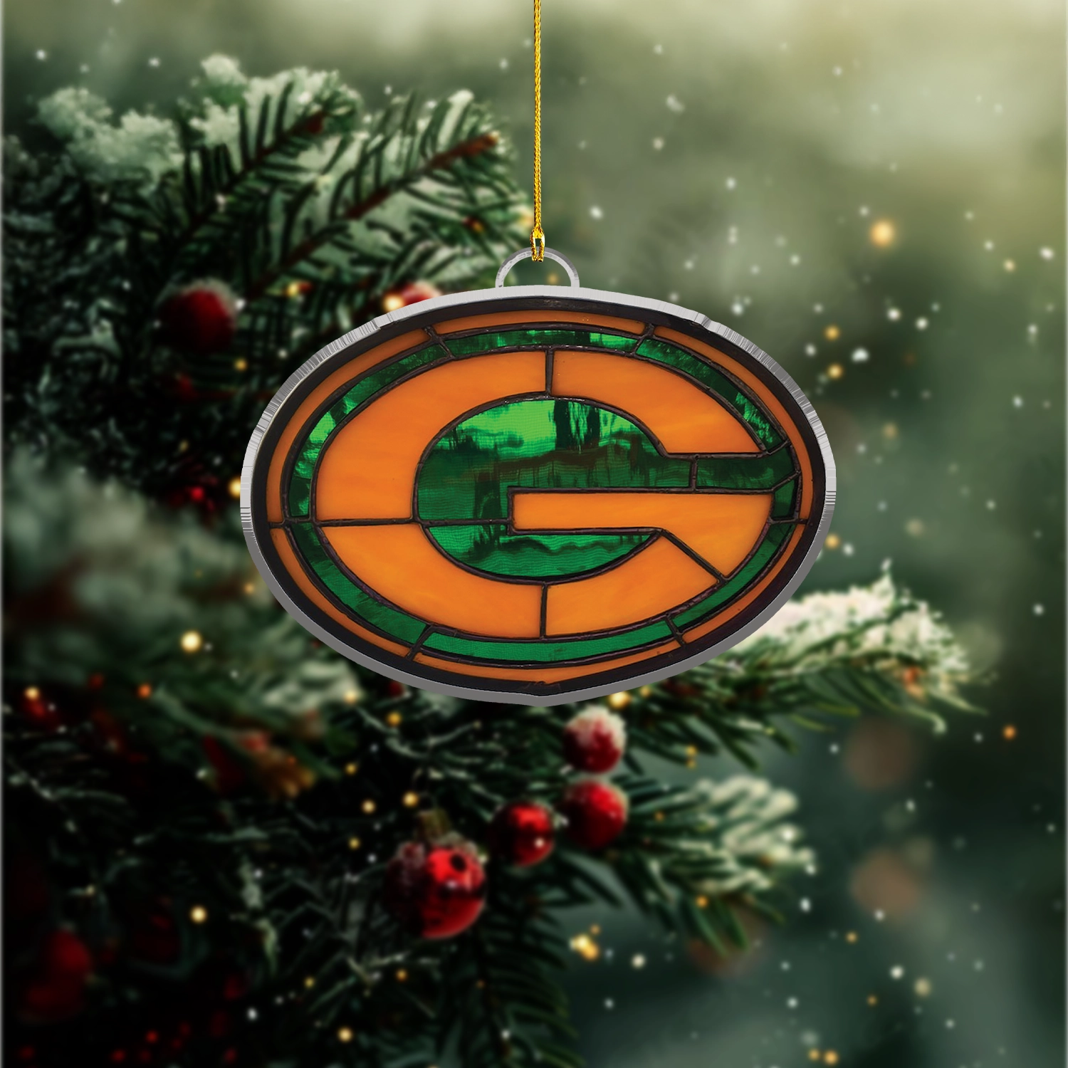 Sportswearmerch Green Bay Packers NFL x Christmas Acrylic Ornament Gift For Fans