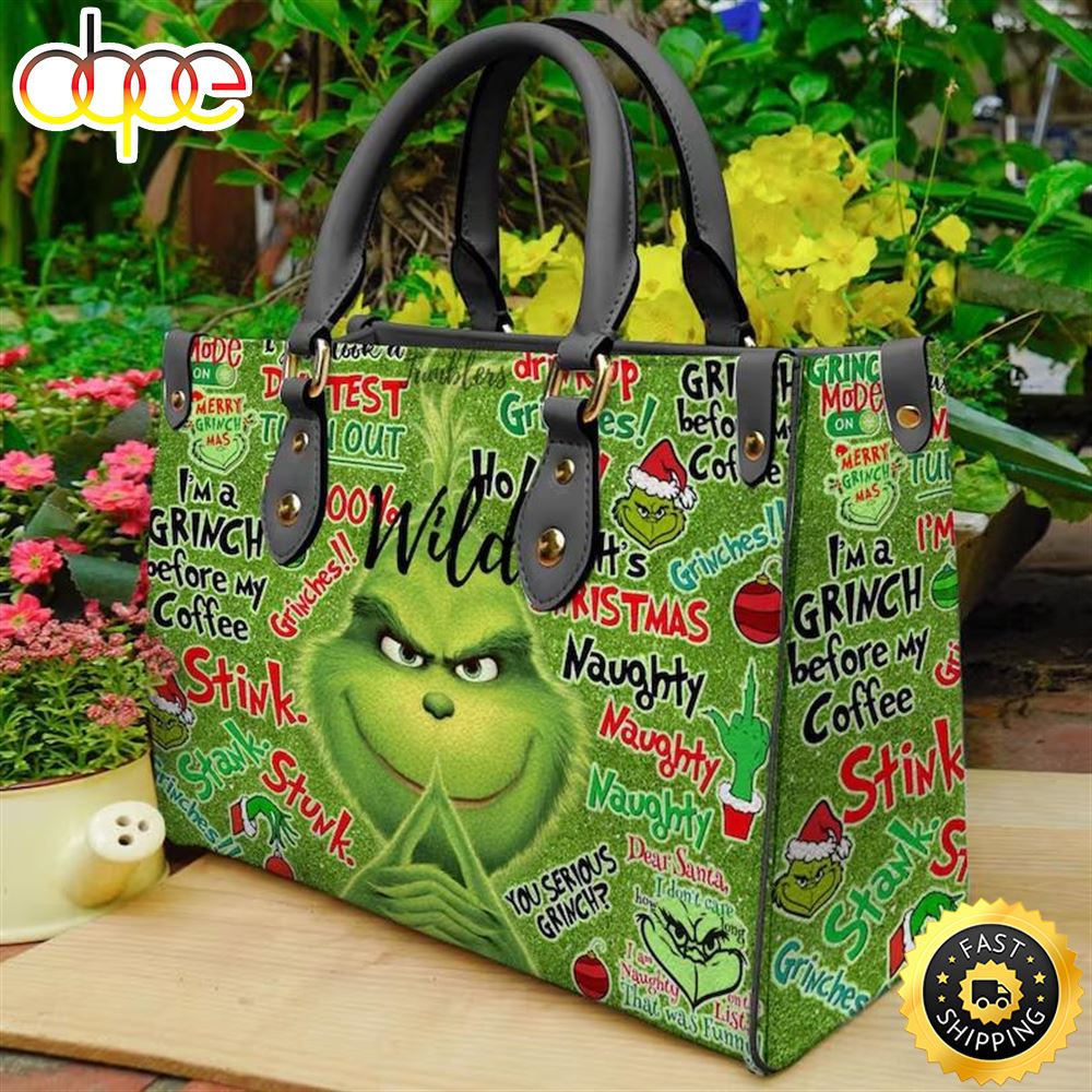 Sportswearmerch Grinch Movie Christmas Leather Bag For Fan