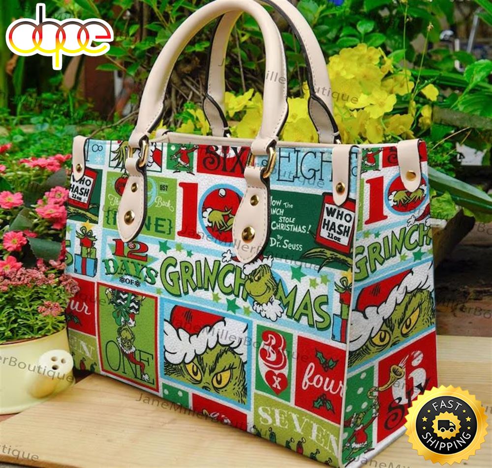 Sportswearmerch Grinch Movie Christmas Leather Bag For Fan