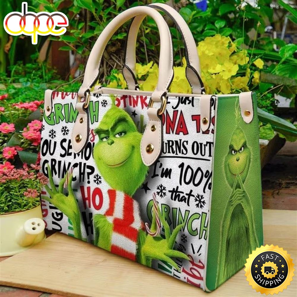Sportswearmerch Grinch Movie Christmas Leather Bag For Fan
