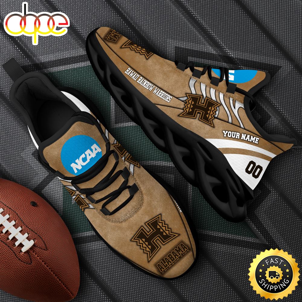 Sportswearmerch Hawai'i Rainbow Warriors NCAA Black Max Soul Shoes Sneakers For Men And Women