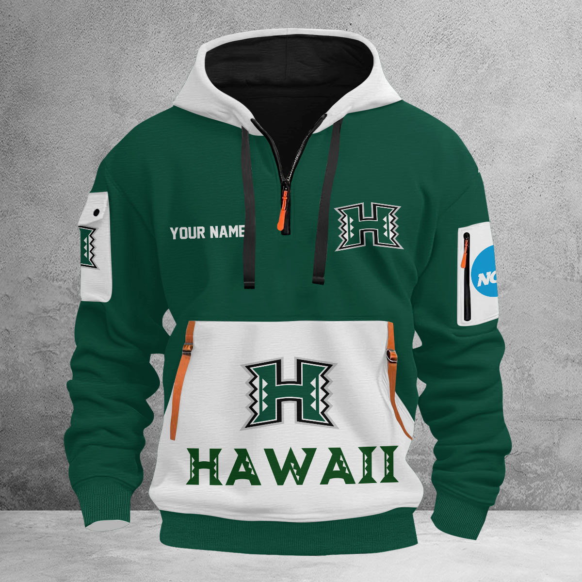 Sportswearmerch Hawai'i Rainbow Warriors NCAA Half Zip Hoodie Personalized For Fan
