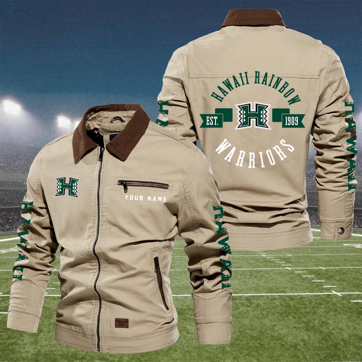Sportswearmerch Hawai'i Rainbow Warriors NCAA Lapel Jacket For Fan