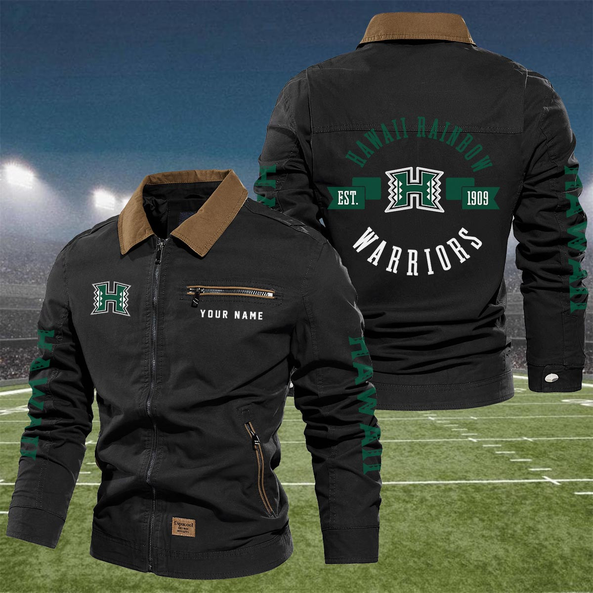 Sportswearmerch Hawai'i Rainbow Warriors NCAA Lapel Jacket For Fan