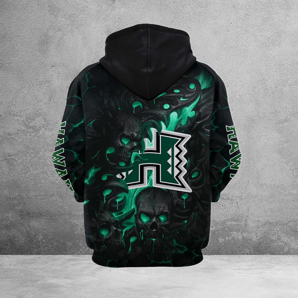 Sportswearmerch Hawai'i Rainbow Warriors NCAA Lava Skull Hoodie For Fan