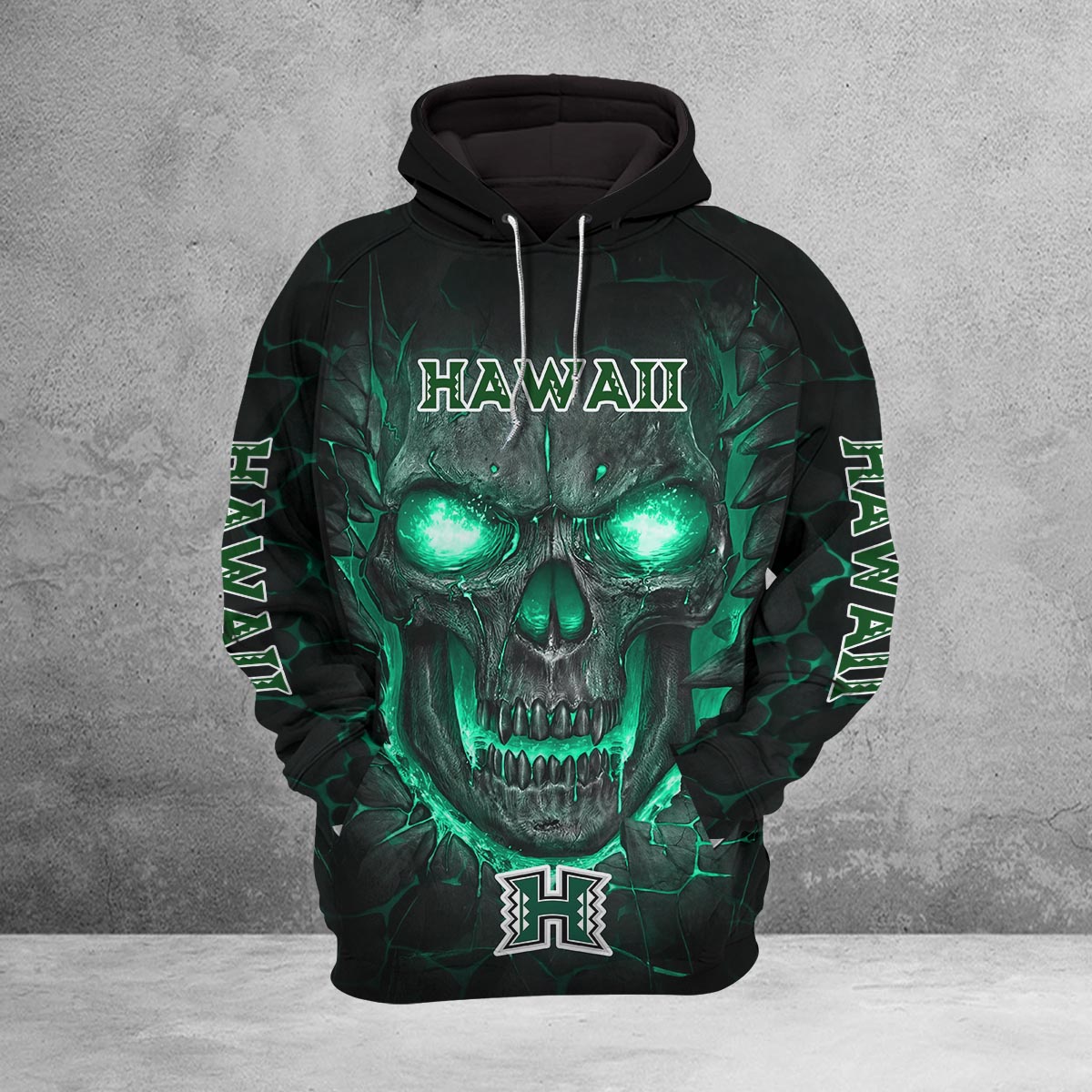Sportswearmerch Hawai'i Rainbow Warriors NCAA Lava Skull Hoodie For Fan