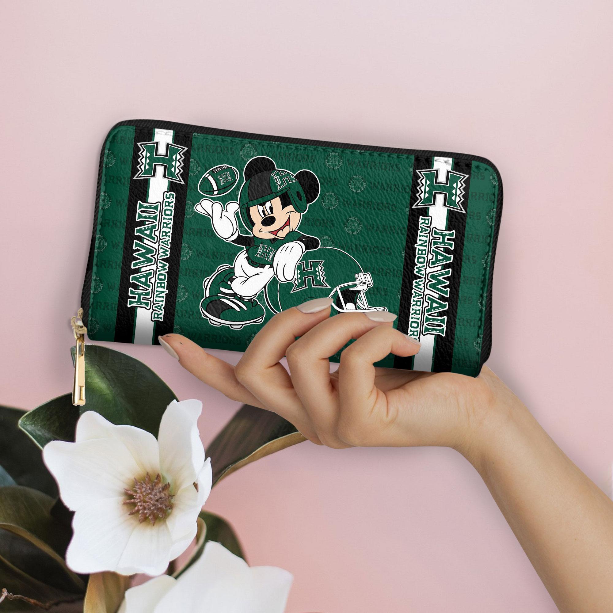 Sportswearmerch Hawai'i Rainbow Warriors NCAA x Mickey Women Leather Handbag For Fan