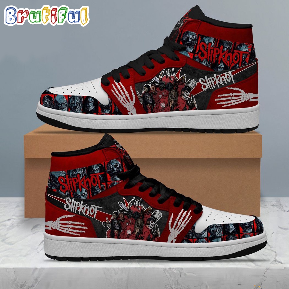 Sportswearmerch Here Comes The Pain 25th Slipknot AJ1 High Sneakers Shoes For Men And Women