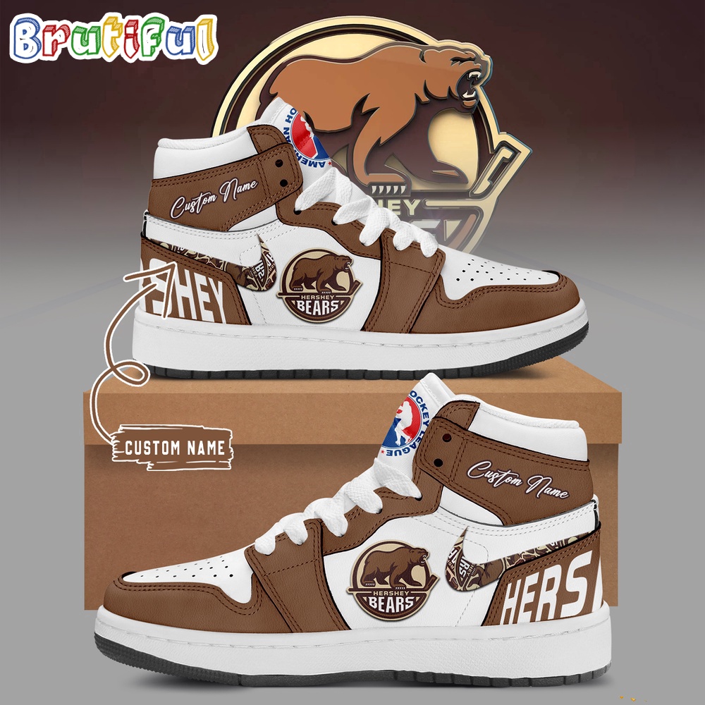 Sportswearmerch Hershey Bears AHL 2024 Calder Cup Champion Custom AJ1 High Sneakers Shoes For Men And Women
