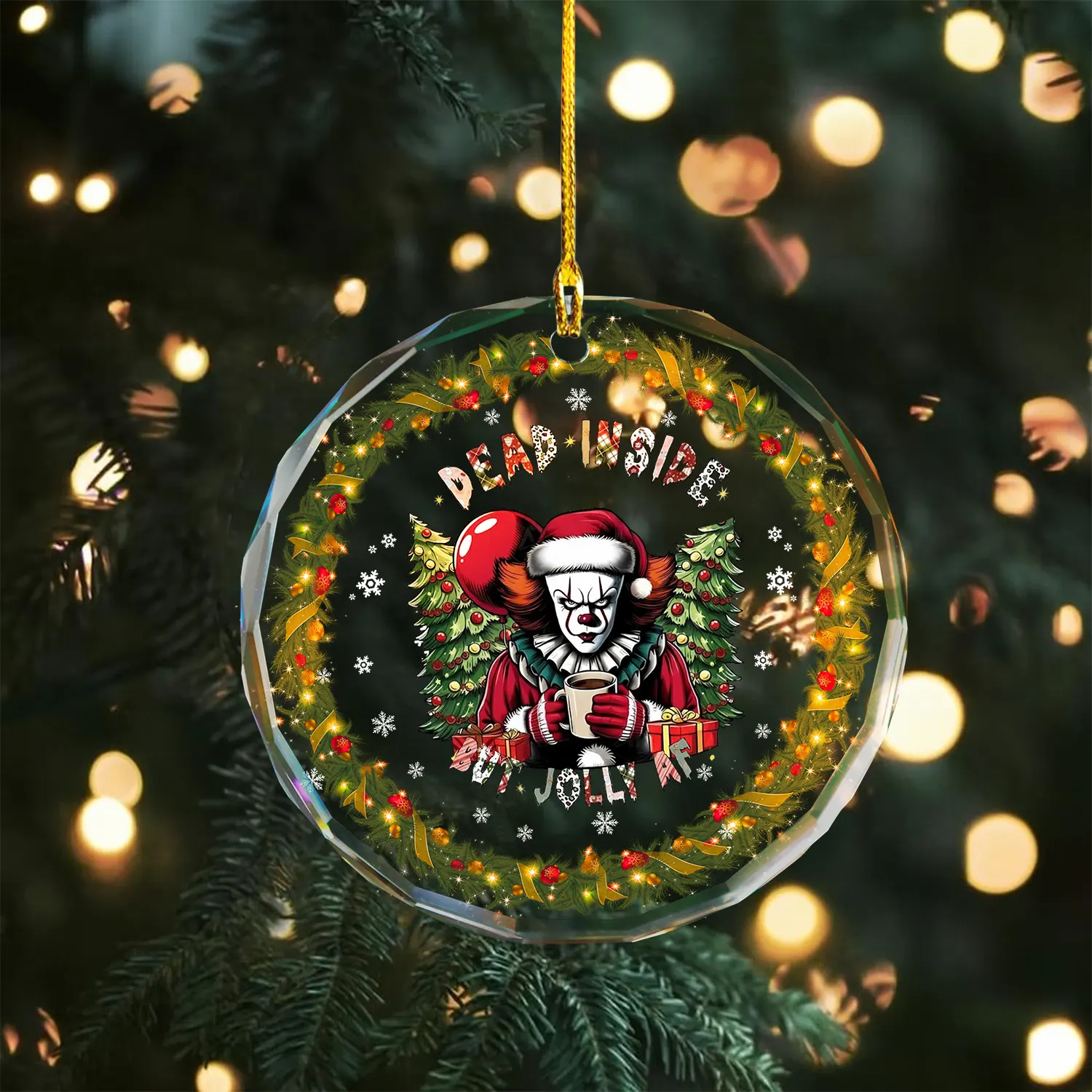 Sportswearmerch Horror Friends x Christmas Glass Ornament Gift For Fan