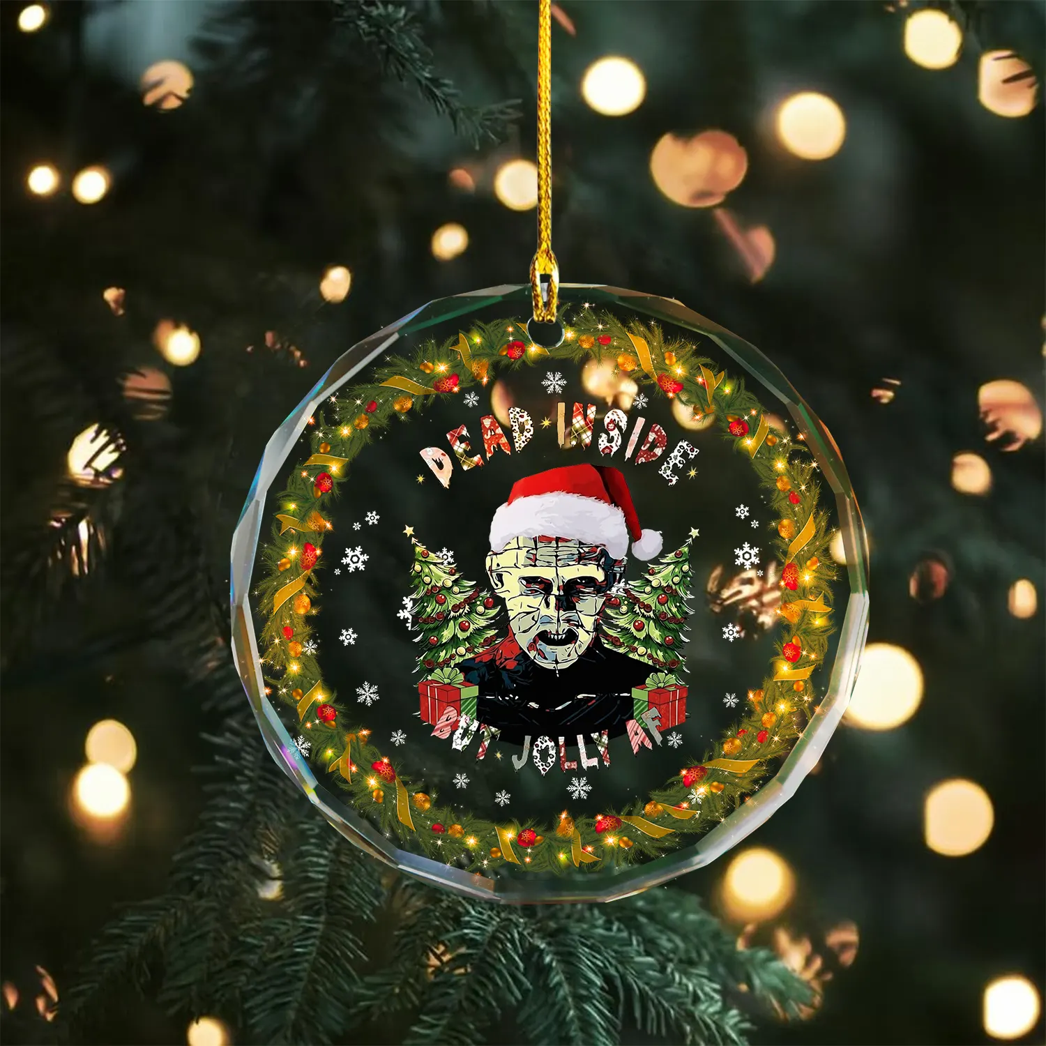 Sportswearmerch Horror Friends x Christmas Glass Ornament Gift For Fan