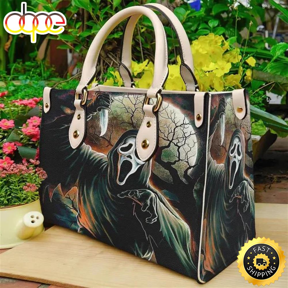 Sportswearmerch Horror Movies Ghost Face Leather Bag For Fan