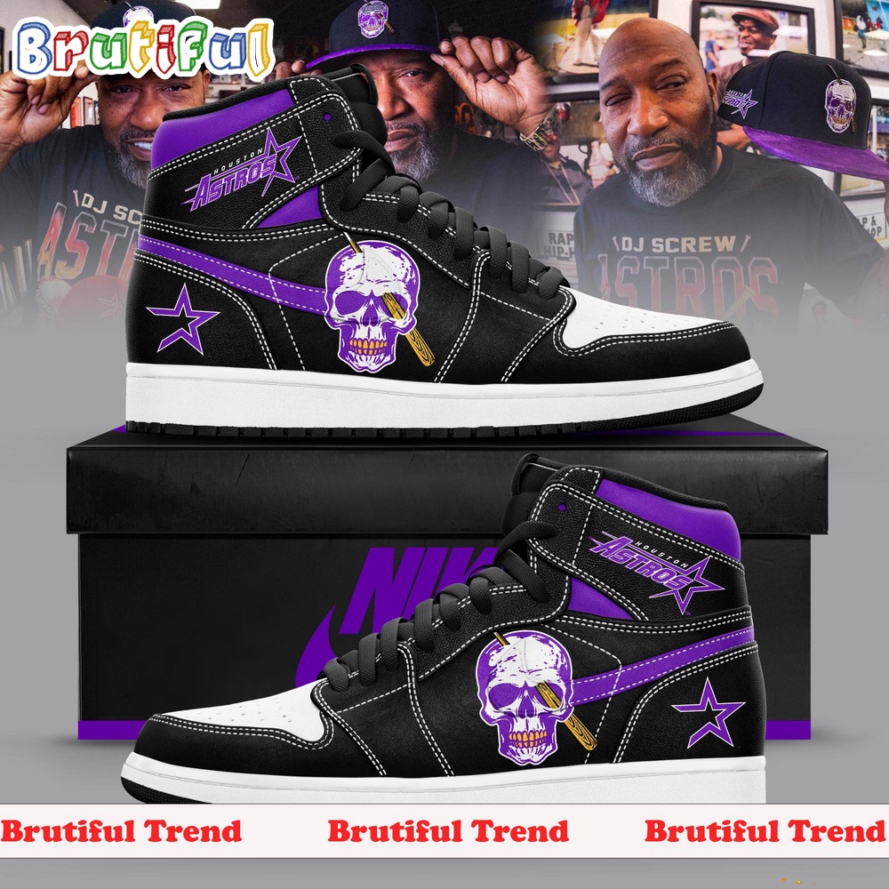 Sportswearmerch Houston Astros MLB Baseball Debut New Dj Screw Merch 2024 AJ1 High Sneakers Shoes For Men And Women