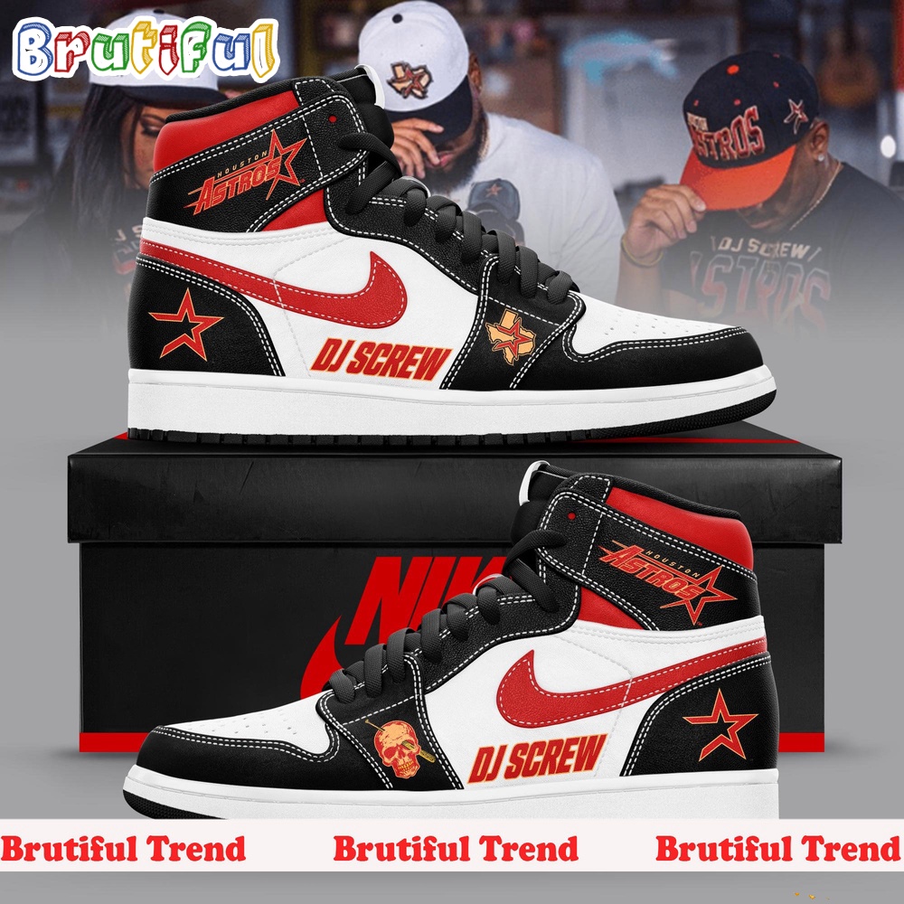 Sportswearmerch Houston Astros MLB Baseball x Dj Screw Merch 2024 AJ1 High Sneakers Shoes For Men And Women