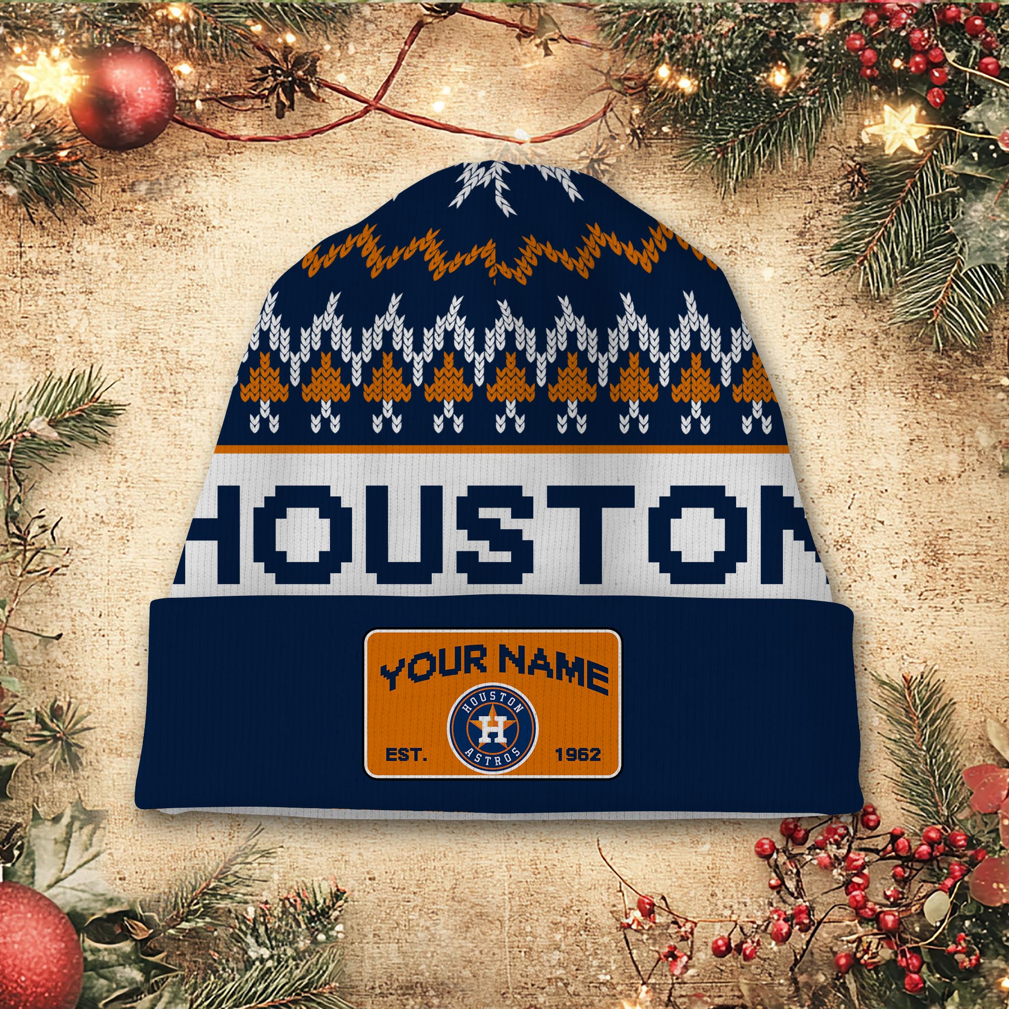 Sportswearmerch Houston Astros MLB Christmas Beanie Hat For Fan