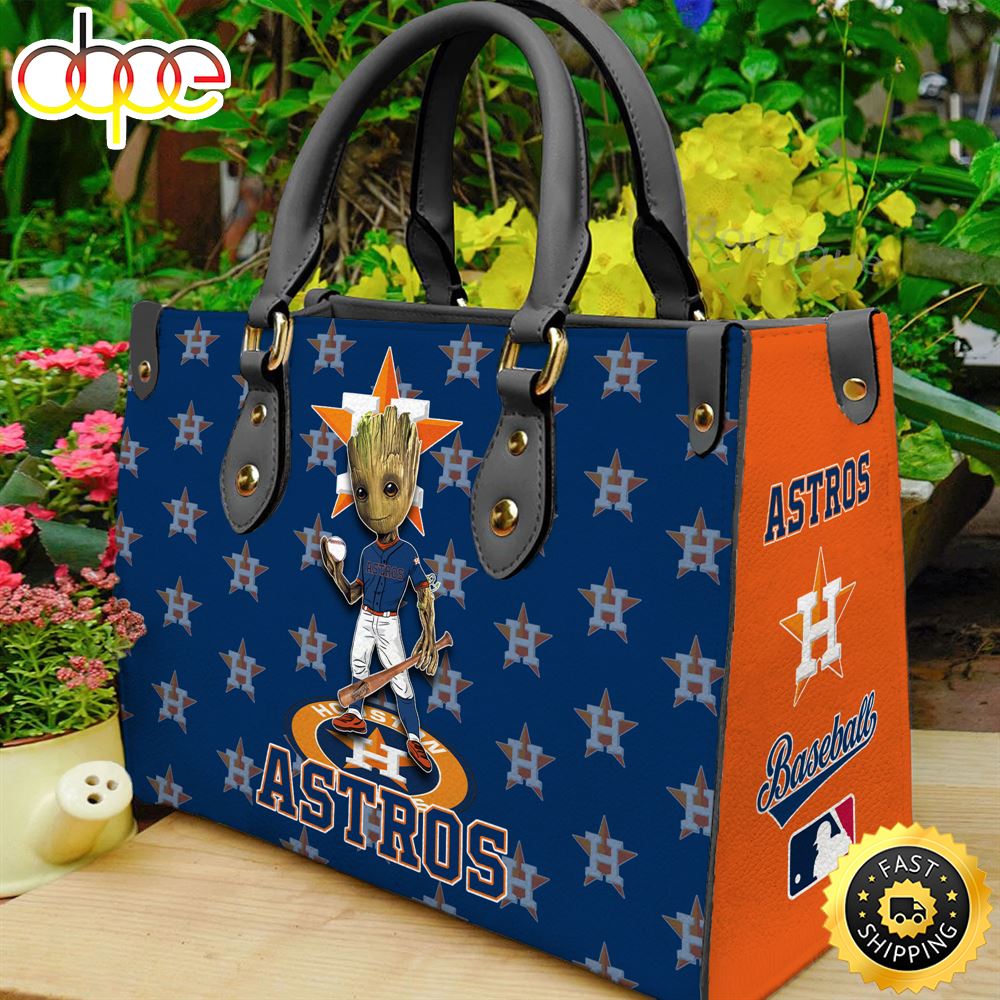 Sportswearmerch Houston Astros MLB Groot Women Leather Hand Bag For Fan