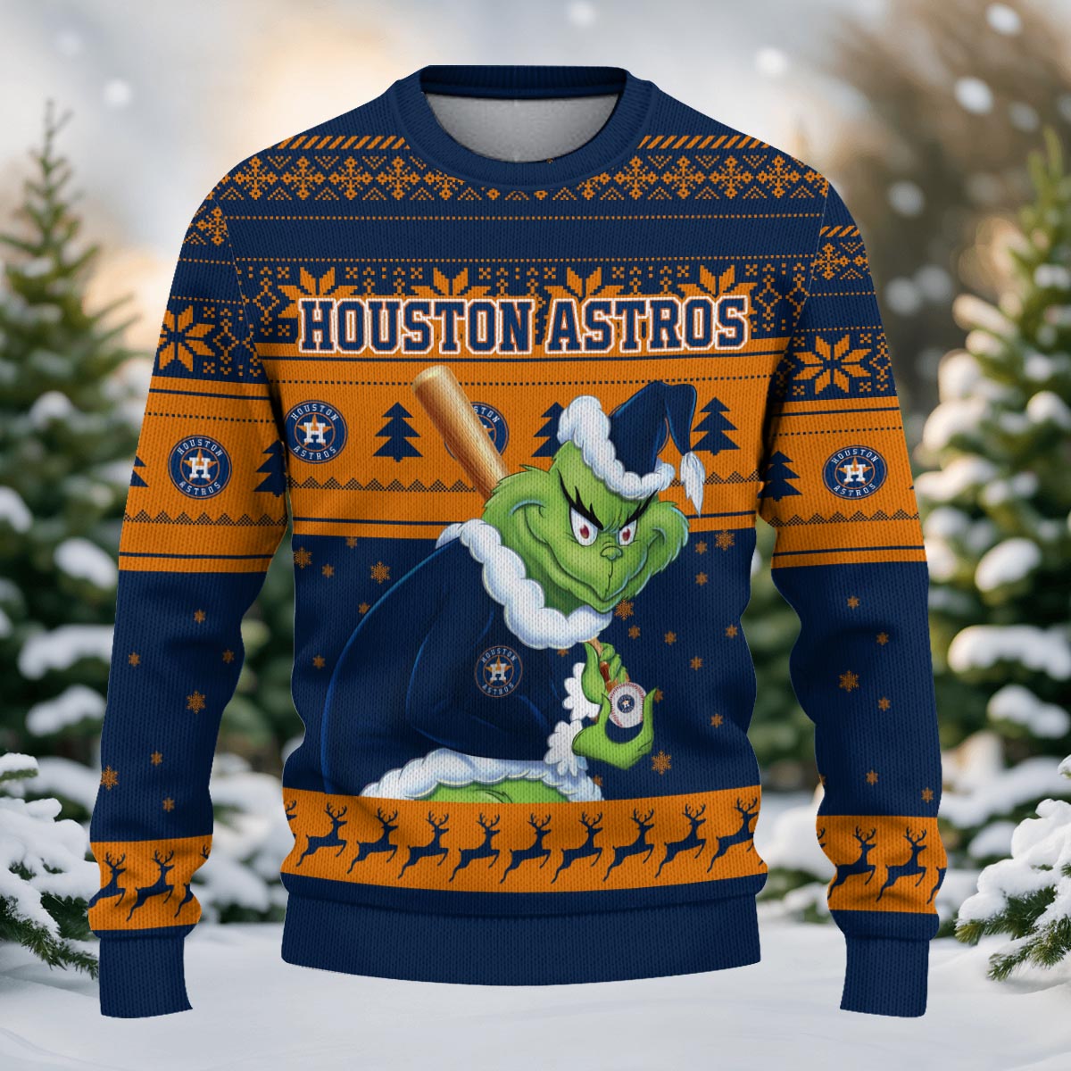 Sportswearmerch Houston Astros MLB x Grinch Christmas Ugly Sweater For Fans
